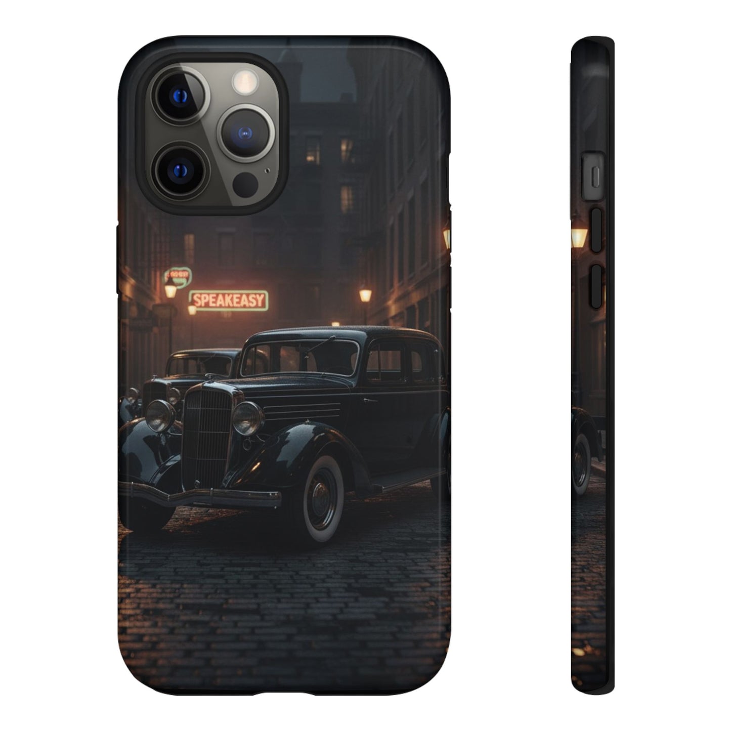 Vintage Classic Car Phone Case | Retro Noir Aesthetic | 1930s Street Scene Tough Case for iPhone & Samsung