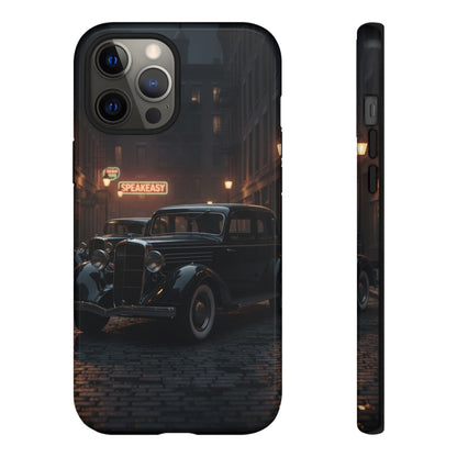 Vintage Classic Car Phone Case | Retro Noir Aesthetic | 1930s Street Scene Tough Case for iPhone & Samsung