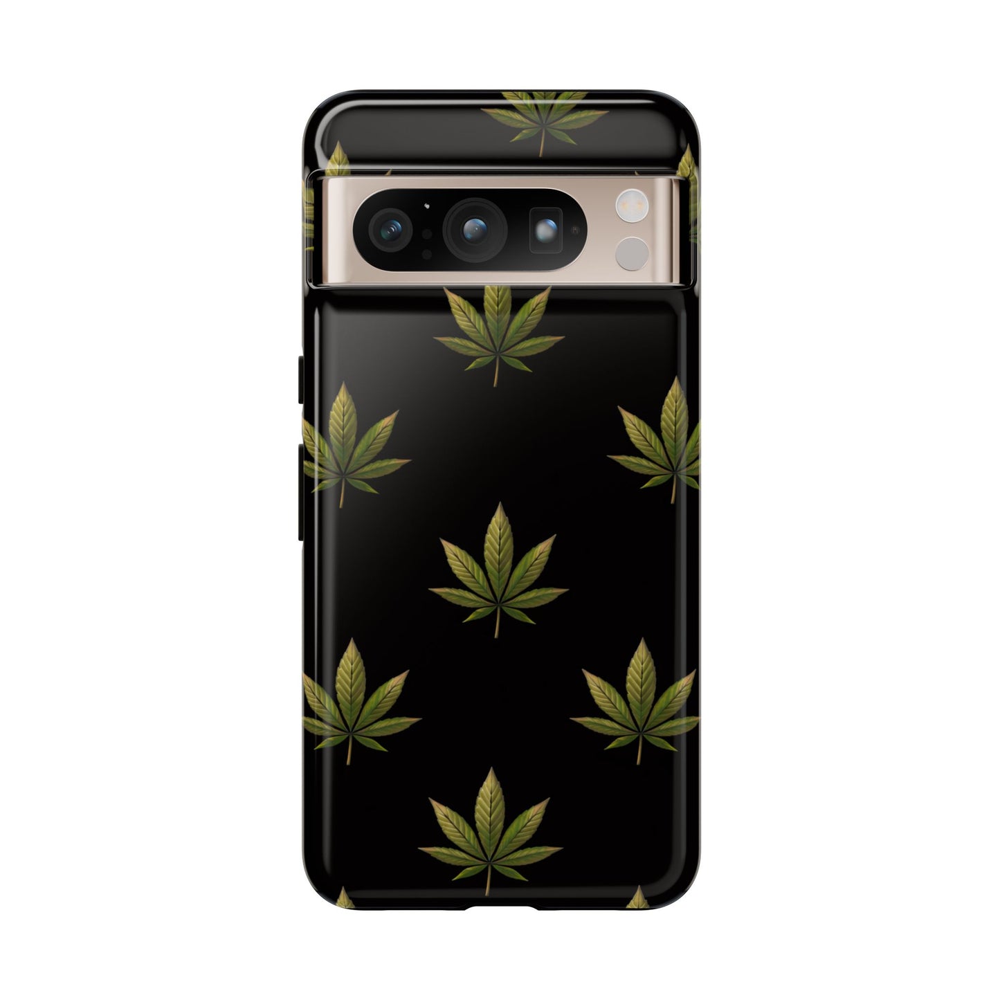 Cannabis Leaf Phone Case Green Weed Leaf Pattern Tough Protective Cover