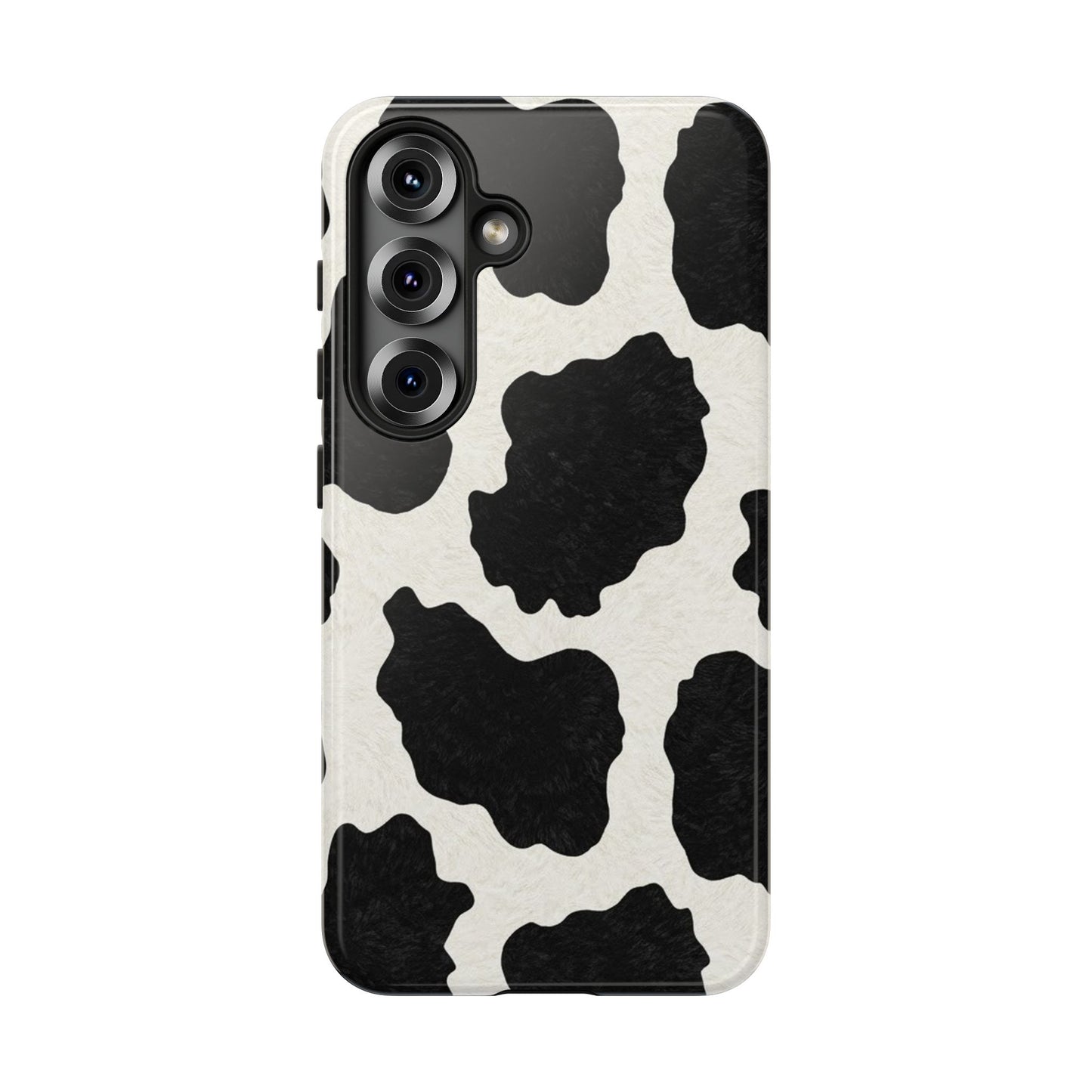 Black & White Cow Print Phone Case | Western Aesthetic iPhone & Samsung Tough Case