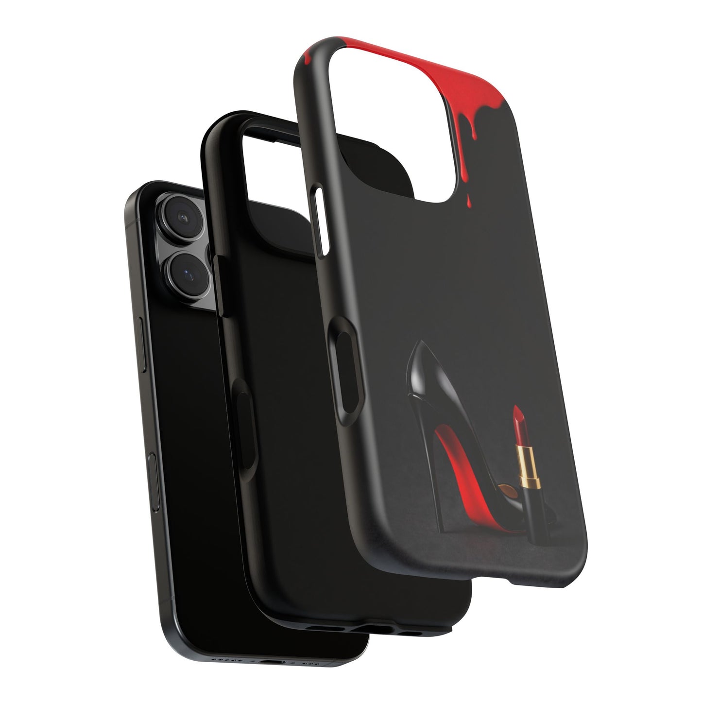Dark Feminine Red Drip Phone Case – Gothic Glam Tough Cover