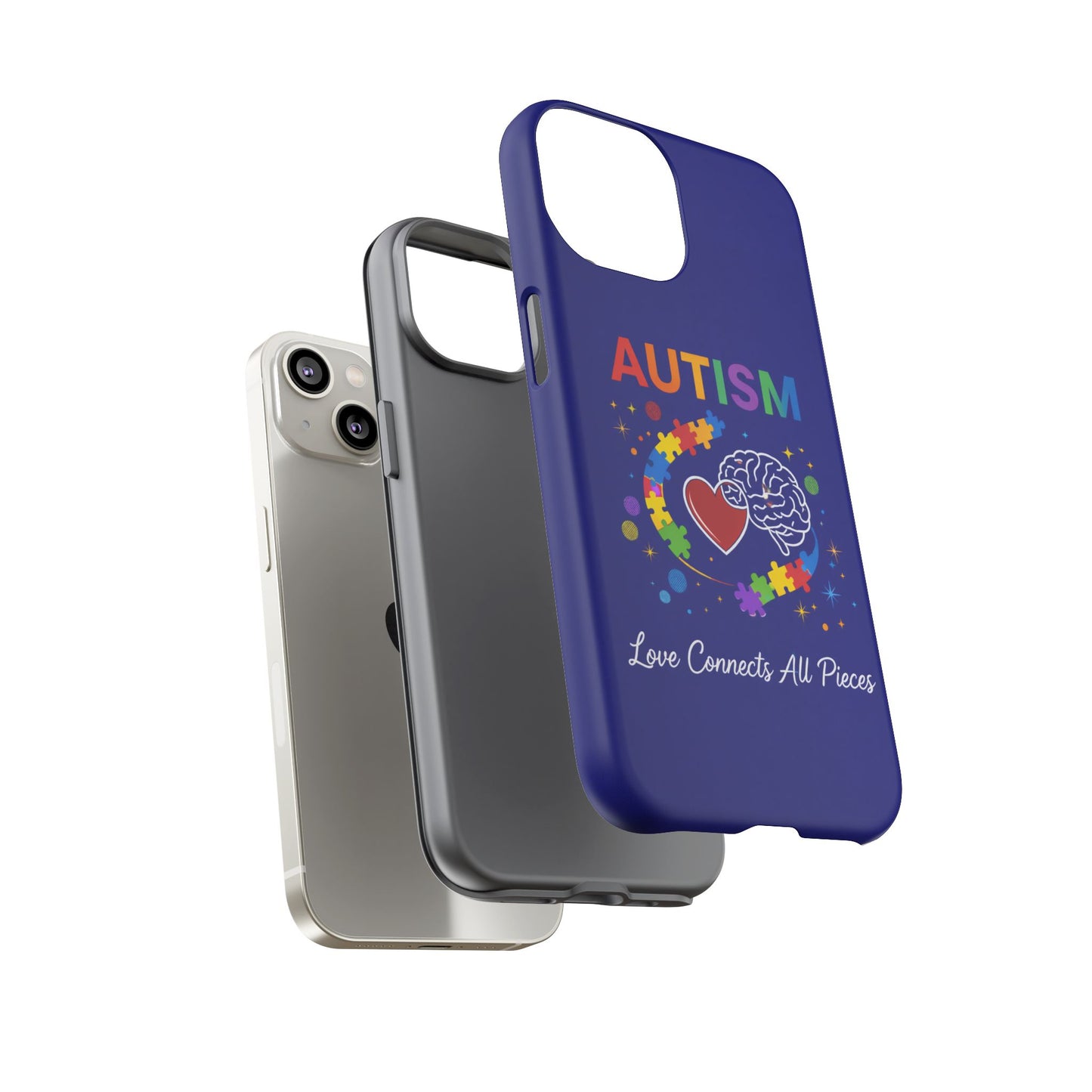 Autism Awareness Tough Case – "Love Connects All Pieces" Phone Case for Iphone, Samsung Galaxy and Pixel