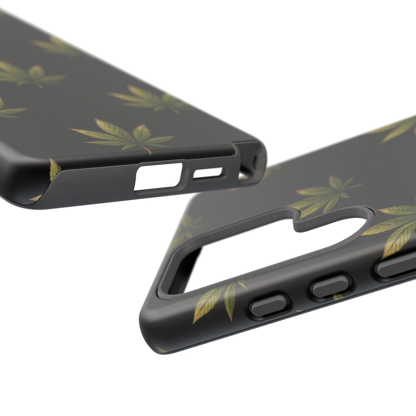 Cannabis Leaf Phone Case Green Weed Leaf Pattern Tough Protective Cover