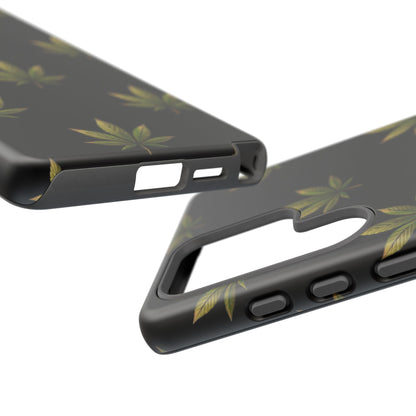 Cannabis Leaf Phone Case Green Weed Leaf Pattern Tough Protective Cover