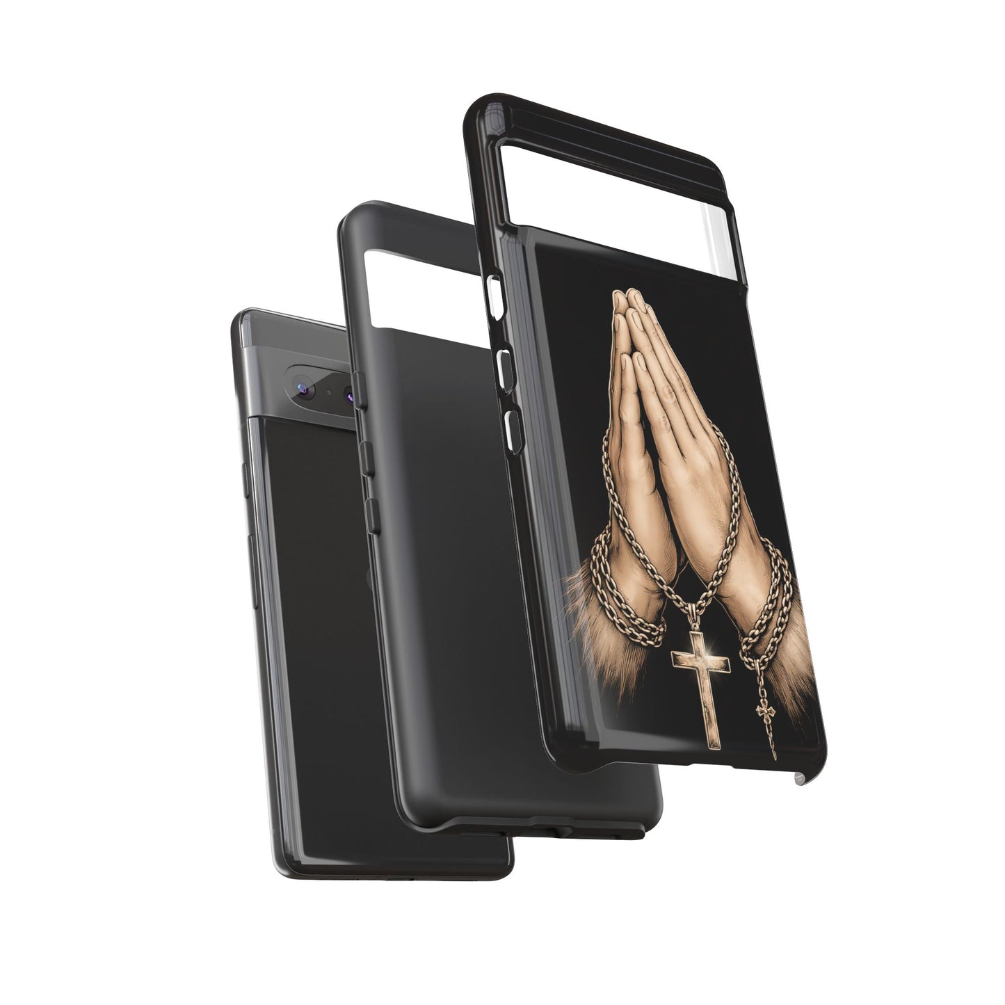 Praying Hands Cross Phone Case – Christian Faith Scripture Cover