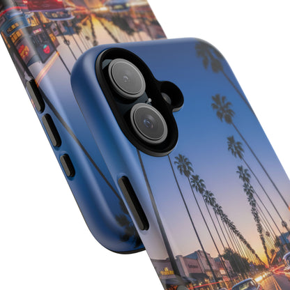 LA Sunset Boulevard Phone Case | Palm Tree Sunset Aesthetic | City Night Tough Case