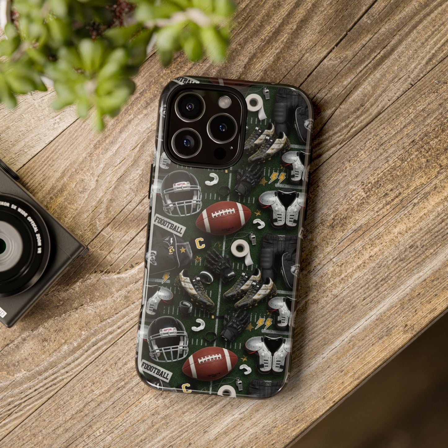Football Pattern Phone Case – Sports Fan Tough Protective Game Day Case