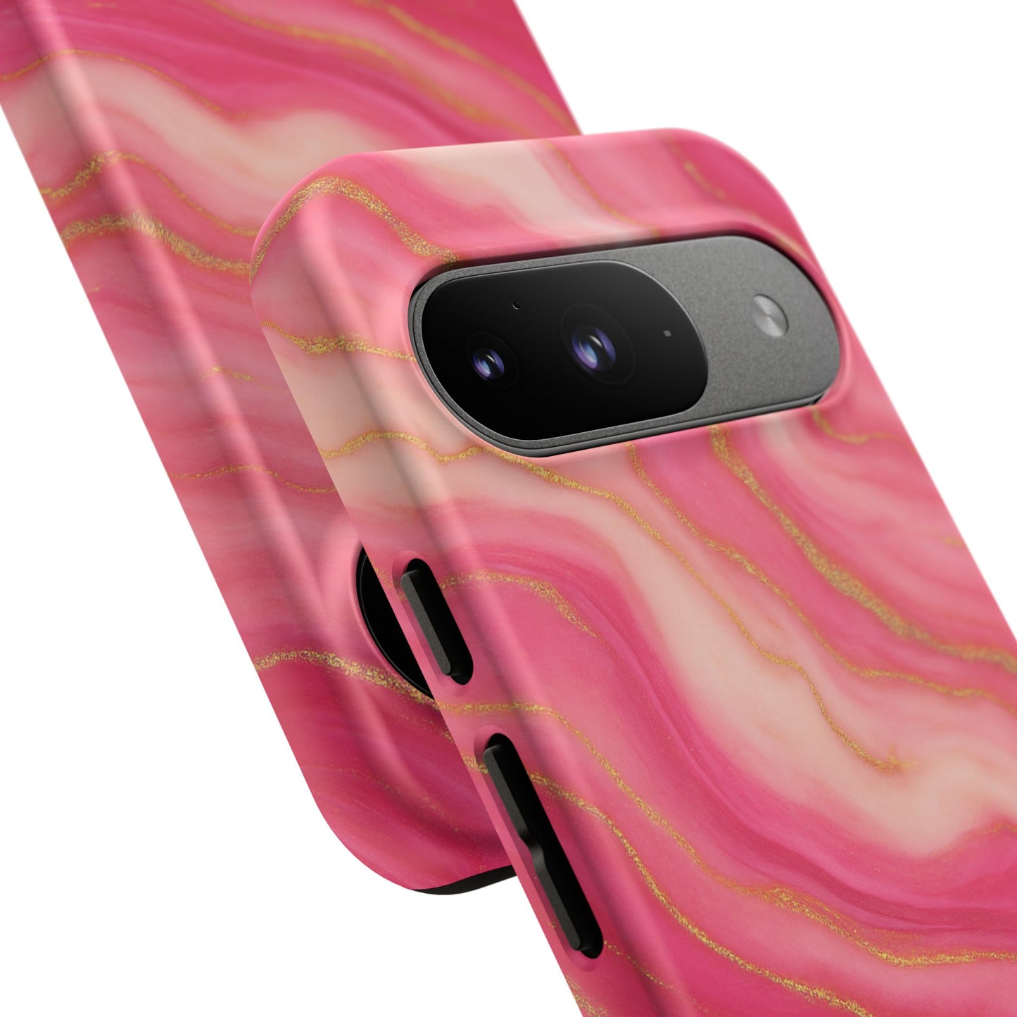 Pink Marble Phone Case | Rose Gold Swirl Aesthetic Tough Protective Case