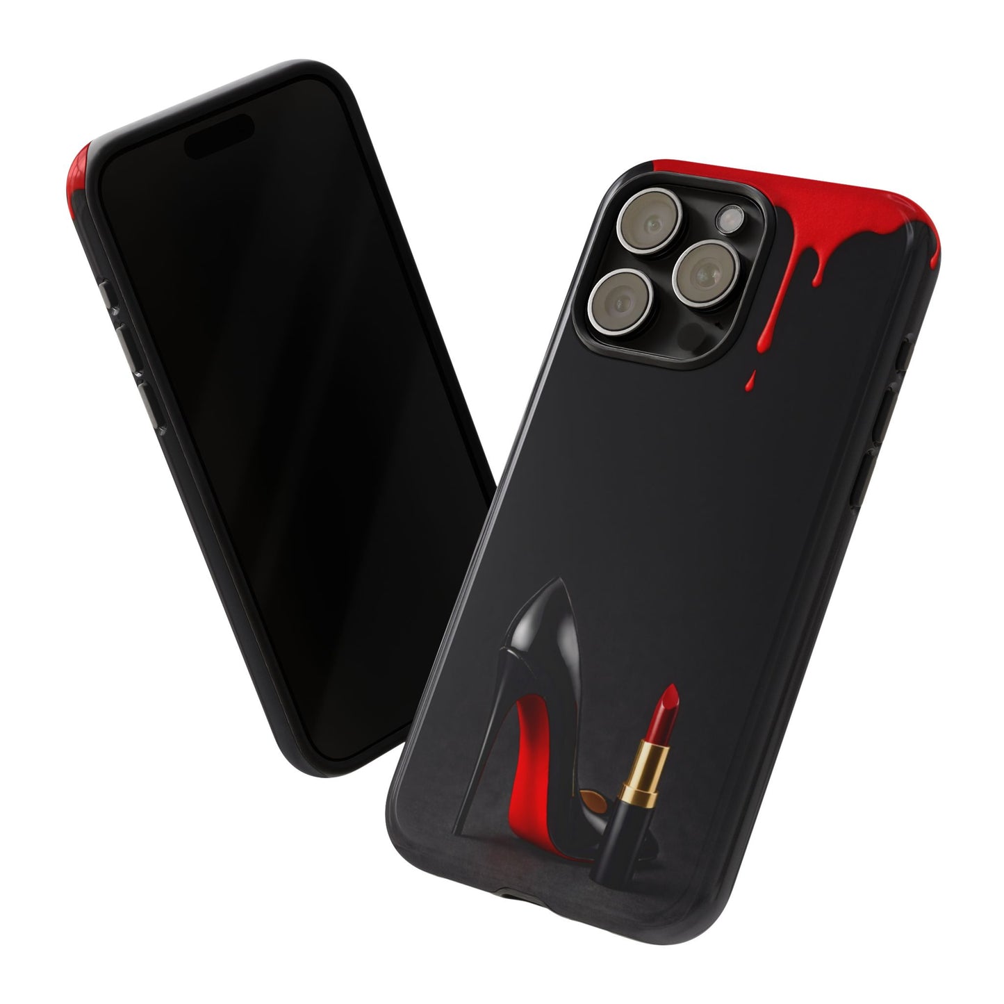 Dark Feminine Red Drip Phone Case – Gothic Glam Tough Cover