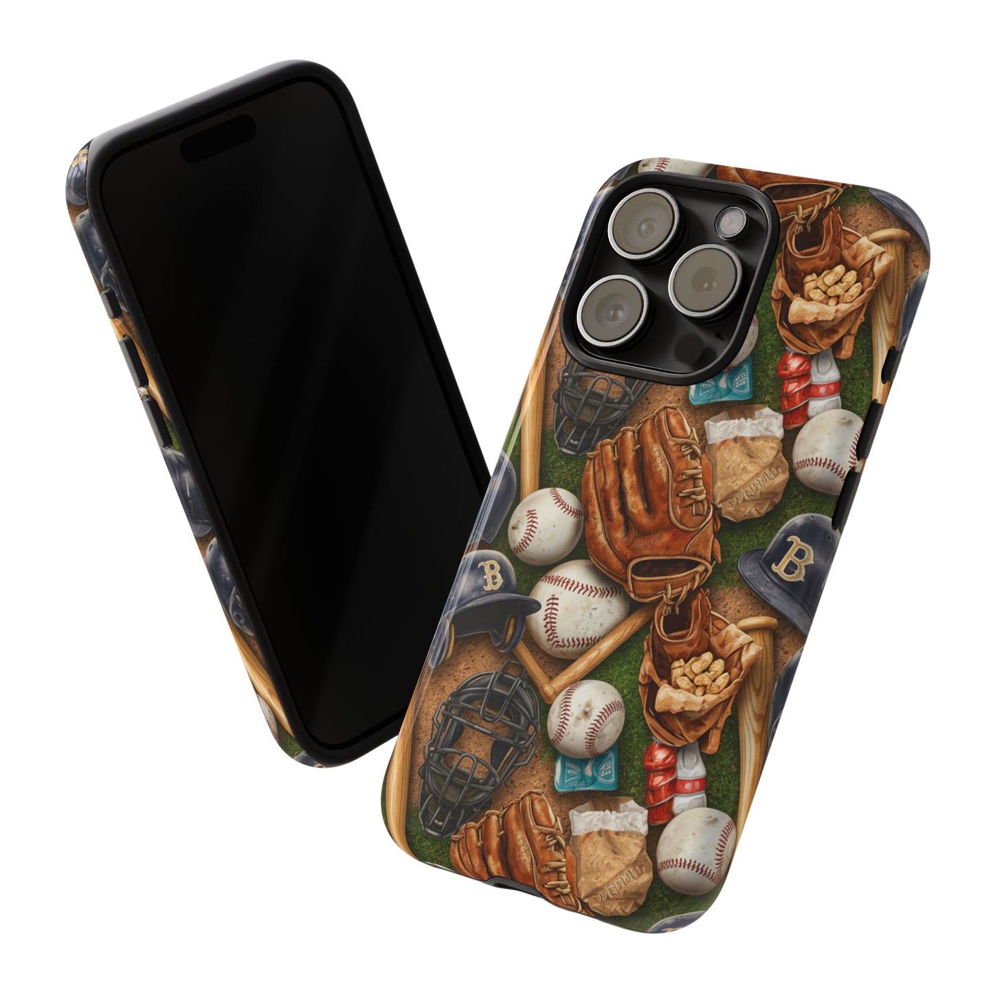 Baseball Gear Collage Phone Case – Vintage Baseball Equipment Sports Tough Case