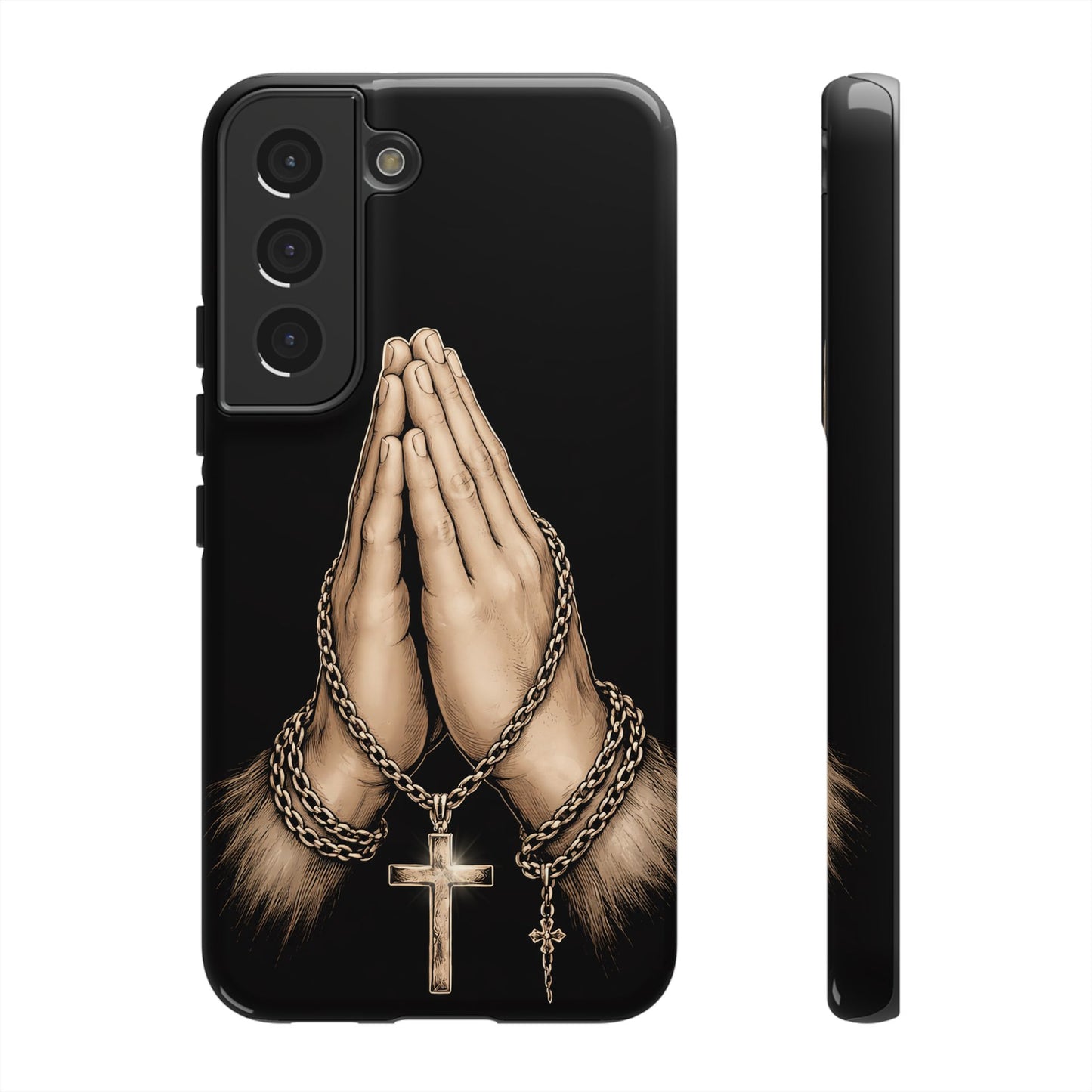 Praying Hands Cross Phone Case – Christian Faith Scripture Cover