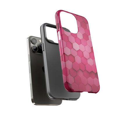 Hot Pink Hexagon Phone Case | Honeycomb Geometric Aesthetic | Cute Pink iPhone & Samsung Tough Protective Case