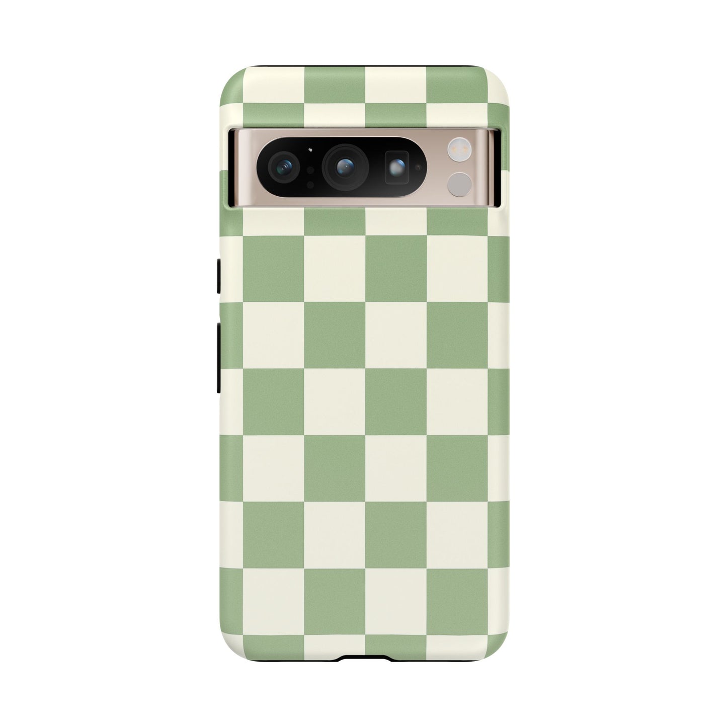 Sage Green Checkerboard Phone Case | Minimal Aesthetic Tough Case