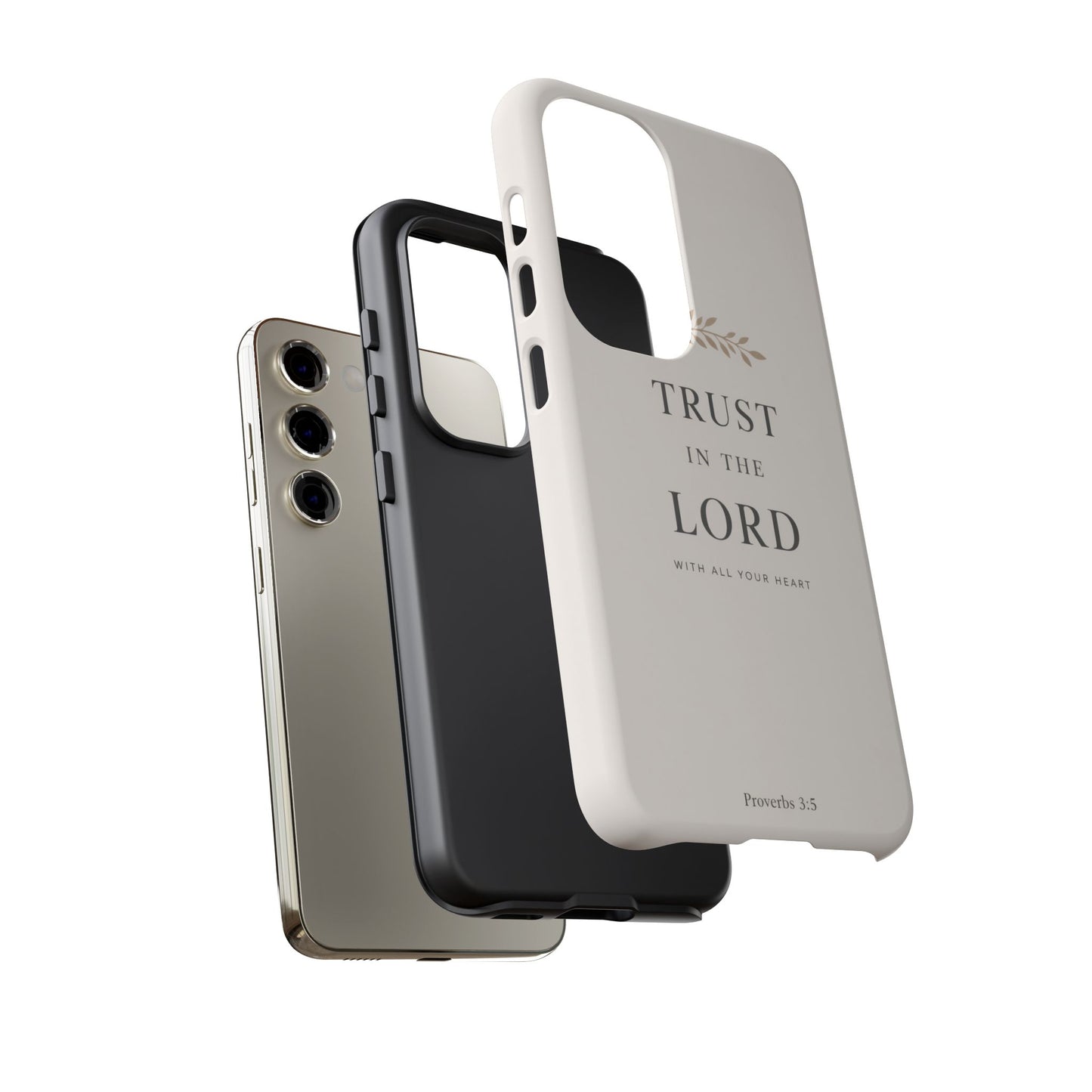 Proverbs 3:5 Christian Phone Case Trust in the Lord Minimalist Faith Cover