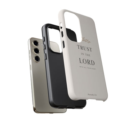Proverbs 3:5 Christian Phone Case Trust in the Lord Minimalist Faith Cover