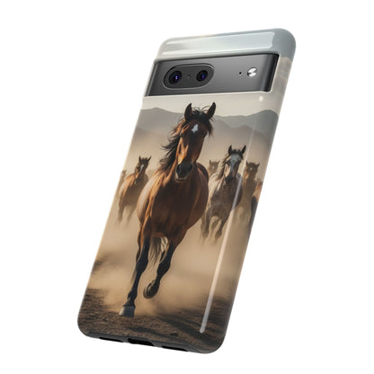 Running Horses Phone Case | Wild Mustang Herd Tough Protective Cover