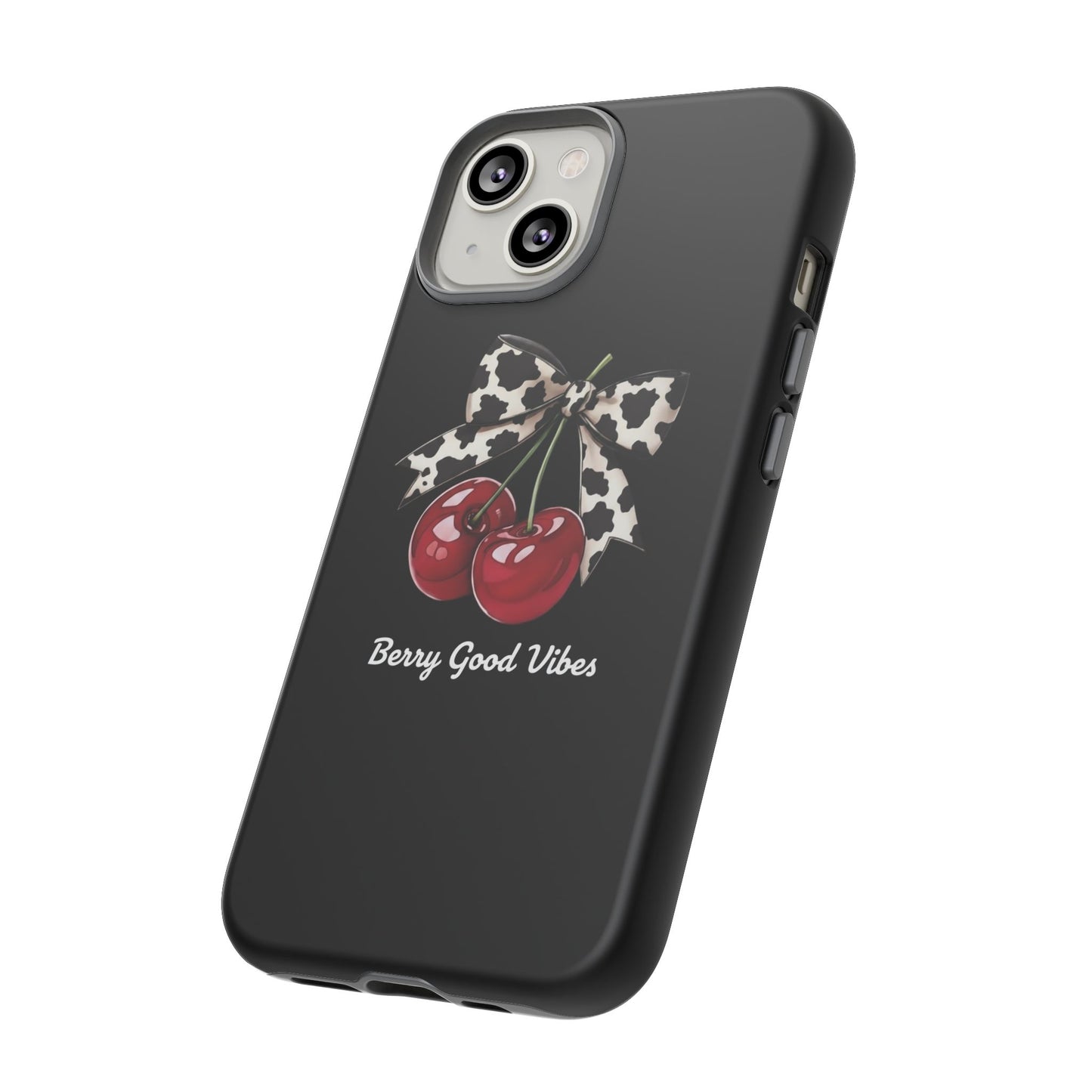Cherry Cow Print Phone Case | Coquette Bow Aesthetic iPhone & Samsung Tough Case