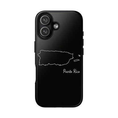 Puerto Rico Outline Phone Case – Minimal Country Map Tough Case (iPhone, Samsung, Pixel)