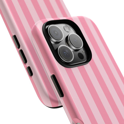 Pink Vertical Stripe Phone Case | Minimal Pastel Stripes Tough Case