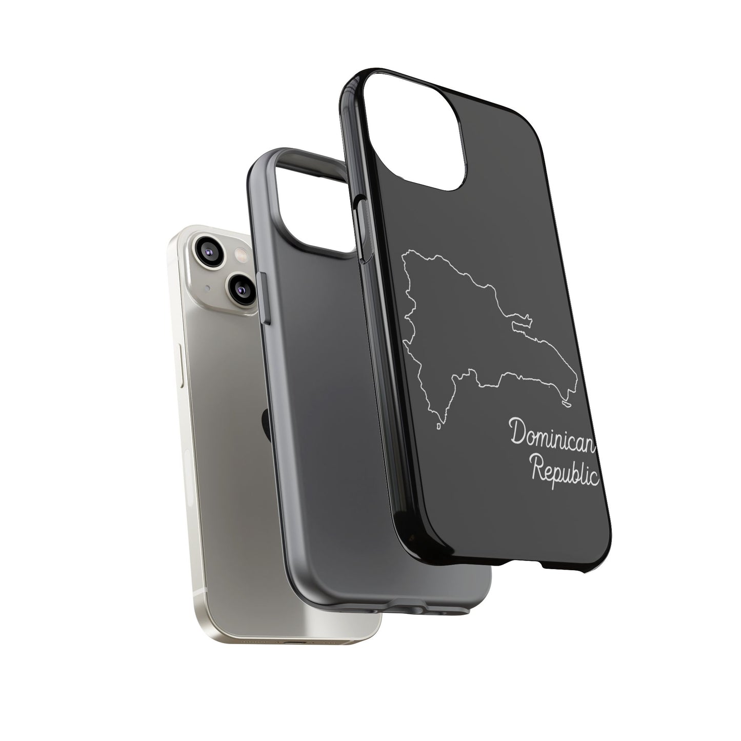 Dominican Republic Outline Phone Case – Minimal Country Map Tough Case (iPhone, Samsung, Pixel)
