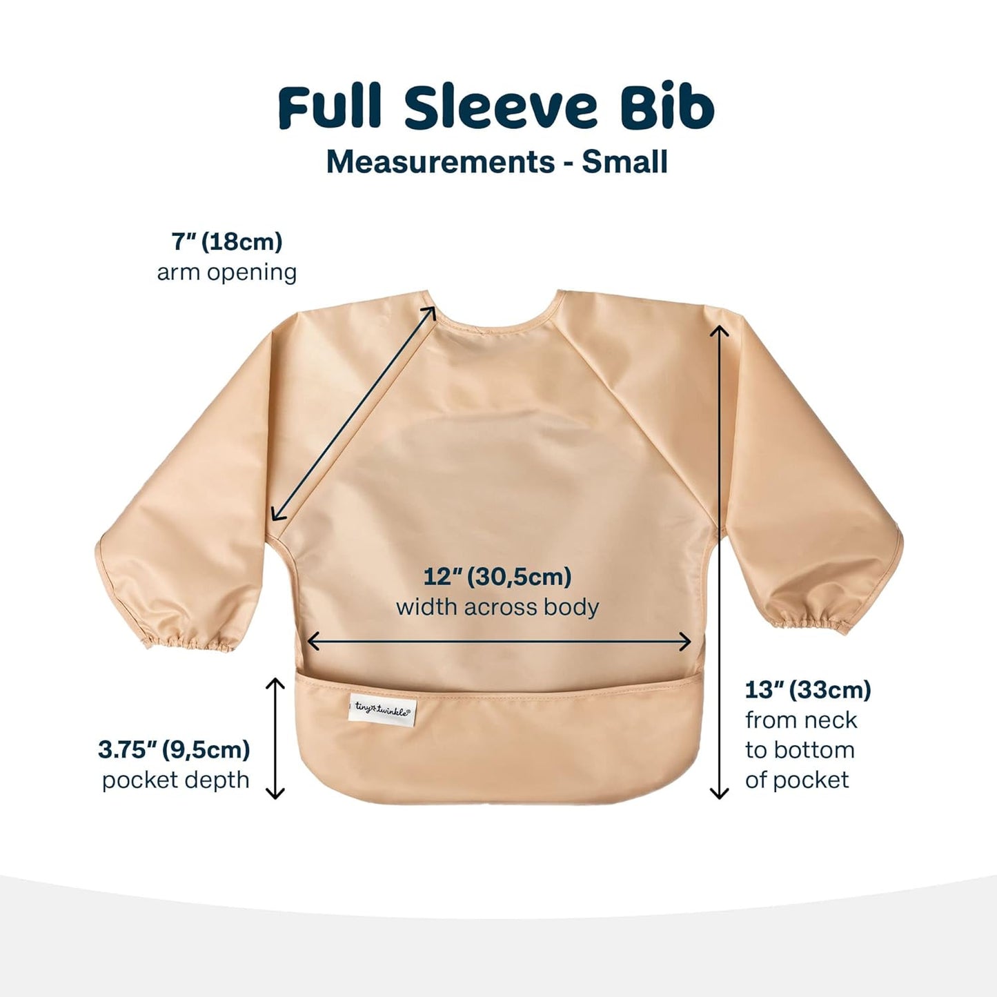 Mess Proof Baby Bibs, 2Pk Waterproof Smock Baby Bibs for Eating, Machine Washable Long Sleeve Bibs, Baby Led Weaning, Toddler Bibs, BLW Supplies (Sand Cinnamon, Large 2-4 Years)