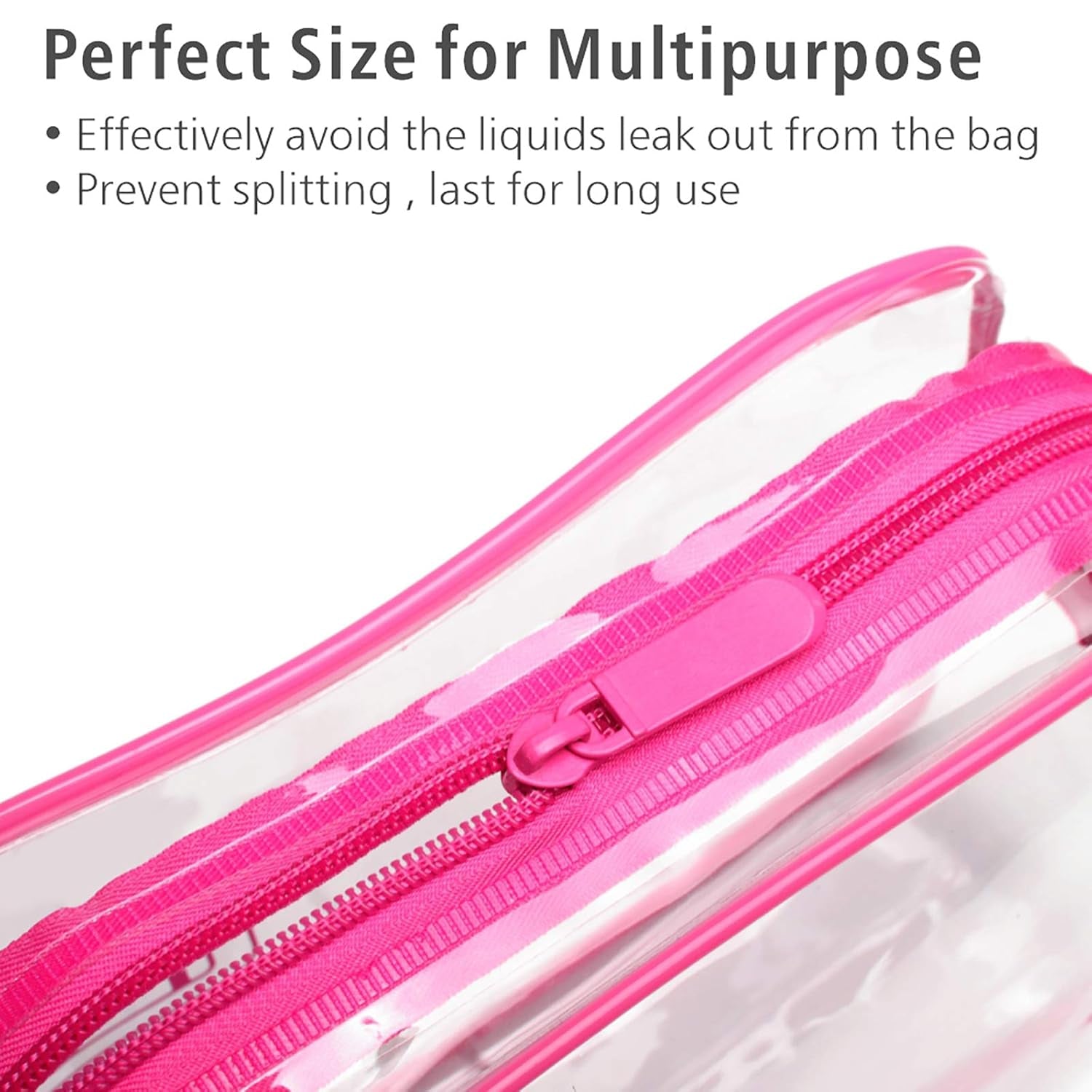TSA Approved Toiletry Bag - Peach Red Clear Makeup Bag with Supporting Frame, Clear Toiletry Bag for Travel, Thick No Smell