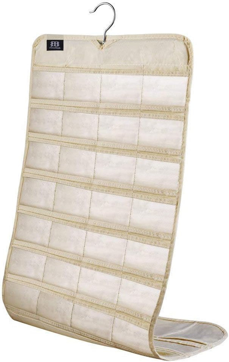 Hanging Jewelry Organizer,Accessories Organizer,80 Pocket Organizer for Holding Jewelries（Beige）
