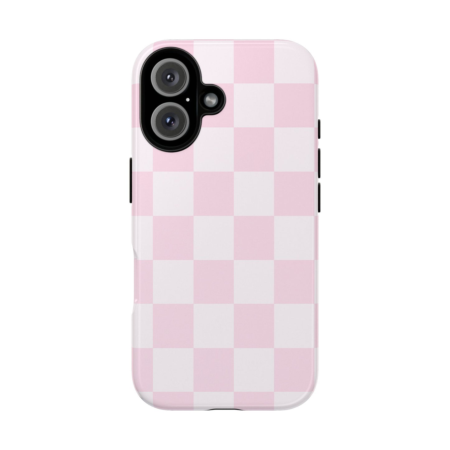 Light Pink Checkerboard Phone Case | Pastel Aesthetic Checkered iPhone & Samsung Tough Case