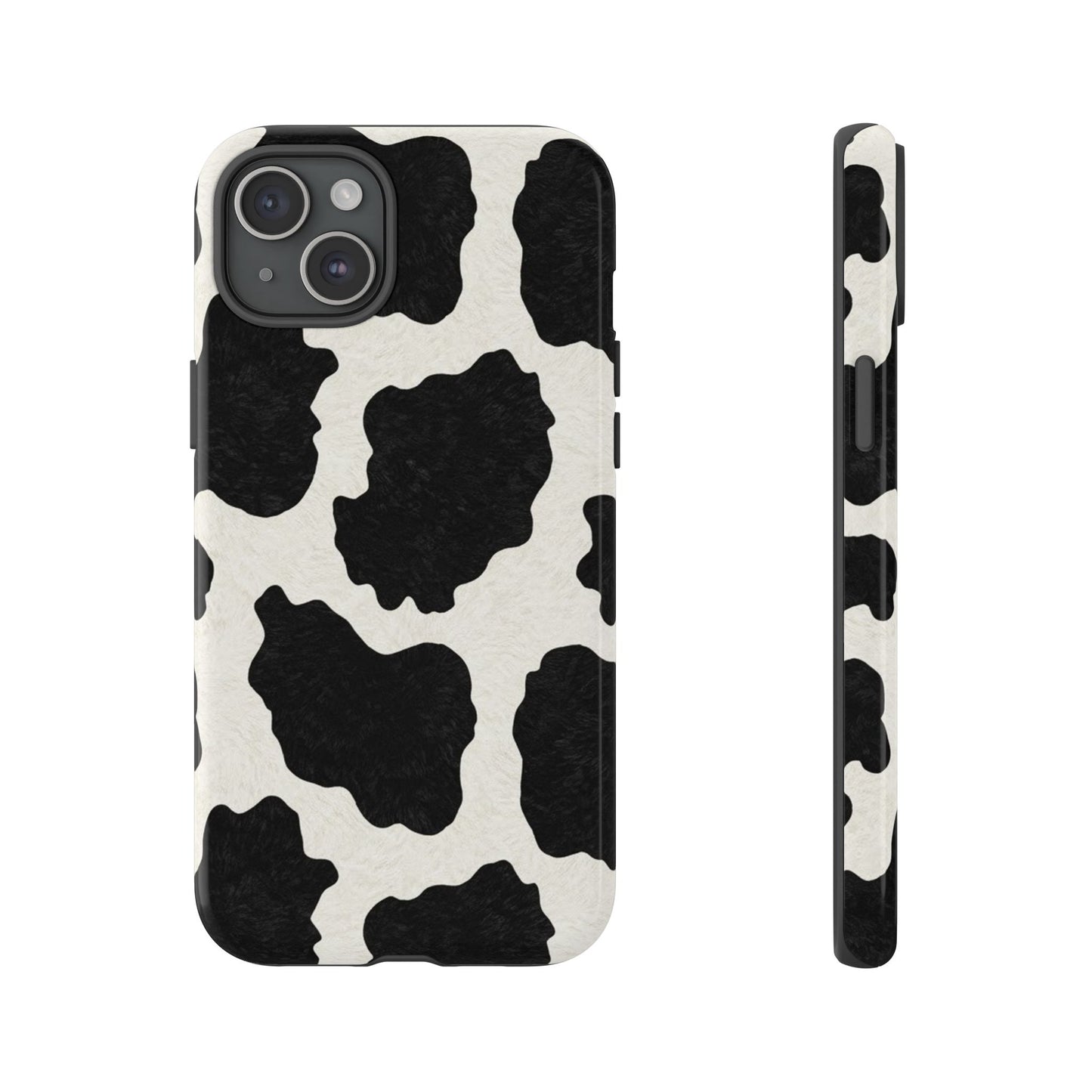 Black & White Cow Print Phone Case | Western Aesthetic iPhone & Samsung Tough Case