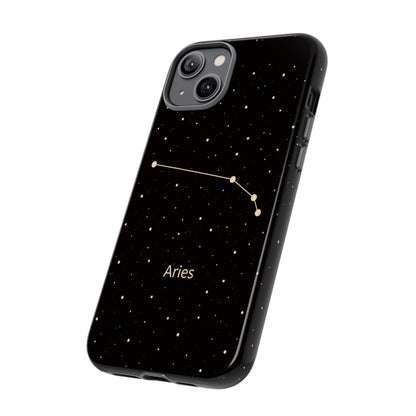 Aries Zodiac Constellation Phone Case – Luxe Gold Celestial Cover