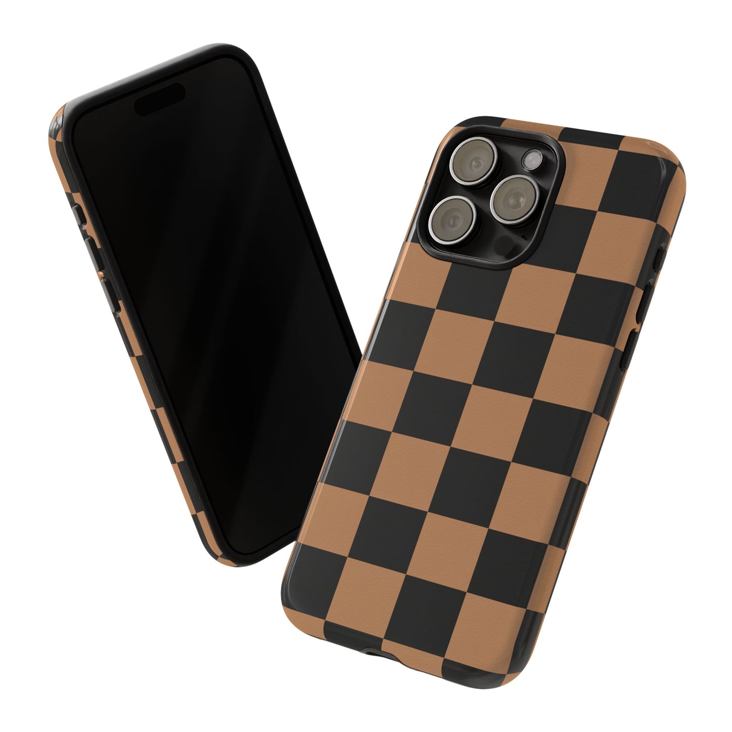 Brown Checkerboard Phone Case | Aesthetic Tough Protective Case