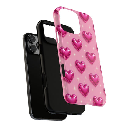 Pink Heart Pattern Phone Case | Tough Protective Case for Iphone, Samsung Galaxy and Pixel