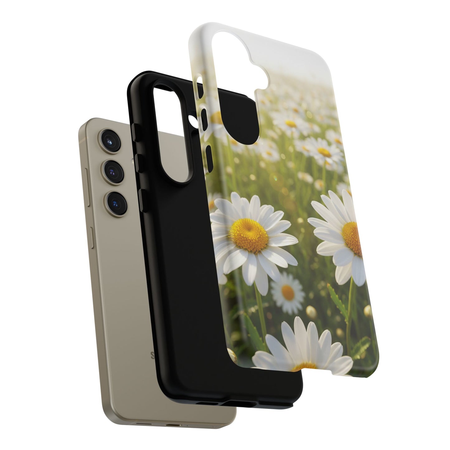 Daisy Phone Case – Floral Spring Field Tough Protective Case (iPhone, Samsung, Pixel)