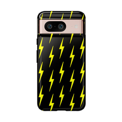Yellow Lightning Bolt Tough Phone Case | Bold Electric Pattern Case for Iphone, Samsung Galaxy and Pixel