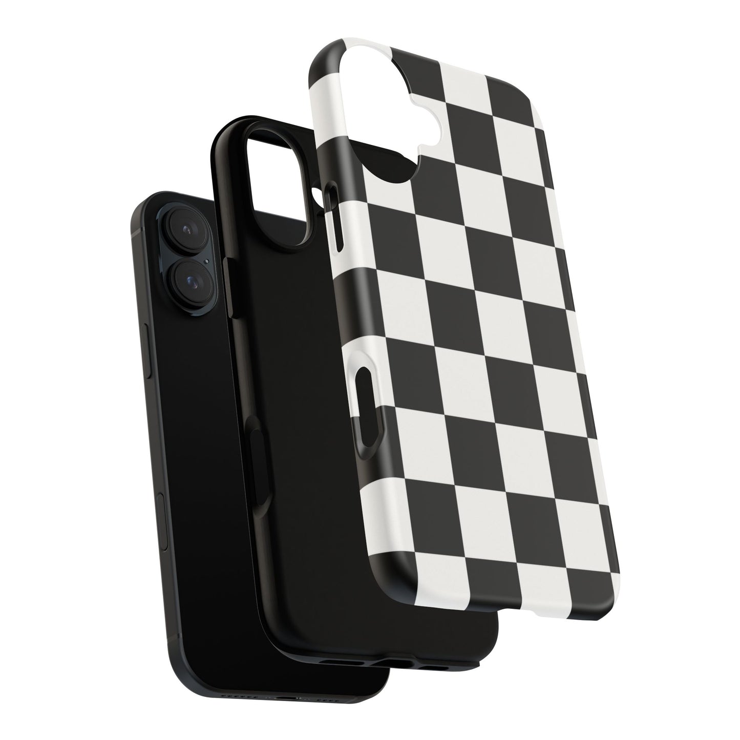 Black & White Checkerboard Phone Case – Classic Aesthetic Tough Protective Case for Iphone, Samsung Galaxy and Pixel