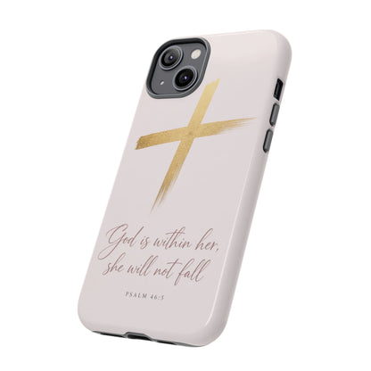 Psalm 46:5 God Is Within Her Christian Cross Phone Case Faith Gift
