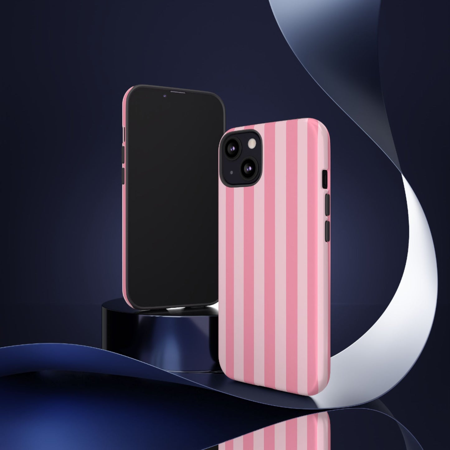 Pink Stripe Phone Case – Pastel Coquette Aesthetic Tough Protective Case