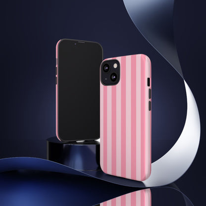 Pink Stripe Phone Case – Pastel Coquette Aesthetic Tough Protective Case