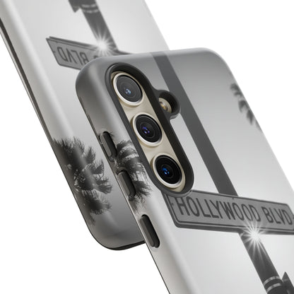 Hollywood Blvd Phone Case | Vintage Los Angeles Street Sign | Black & White LA Aesthetic