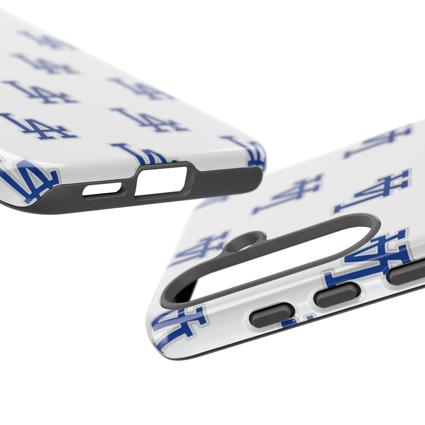 Blue LA Monogram Pattern Phone Case | Minimal Baseball Inspired Tough Cover