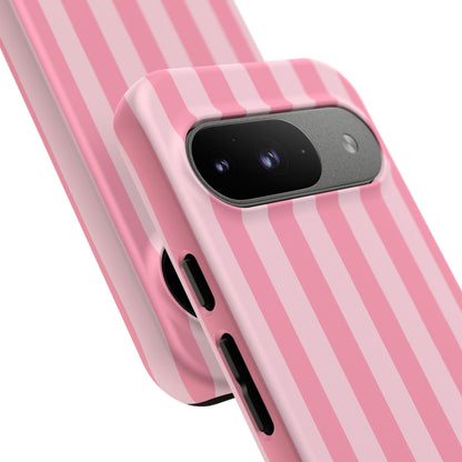 Pink Stripe Phone Case – Pastel Coquette Aesthetic Tough Protective Case