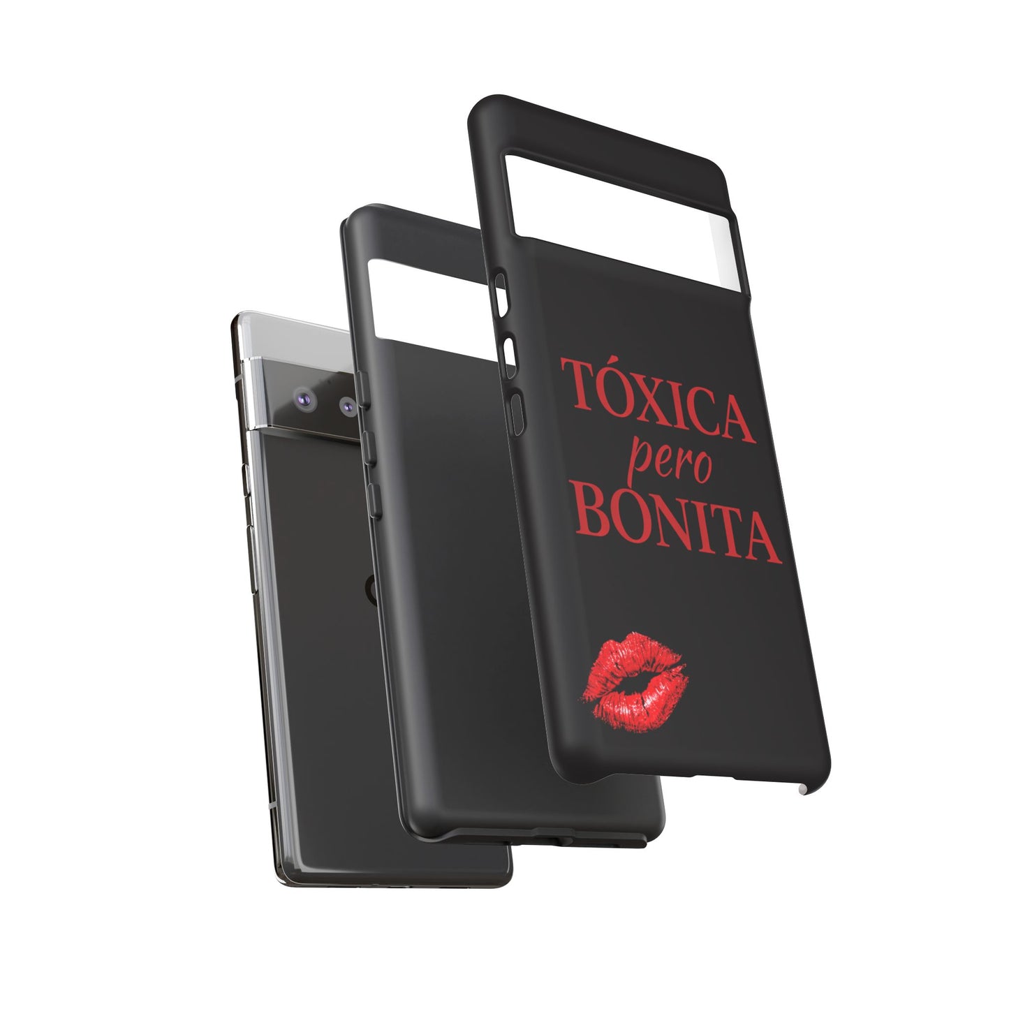 Toxica Pero Bonita Phone Case, Latina Quote Case, Red Lips Aesthetic, Spanish Saying Case, Trendy Tough Cover