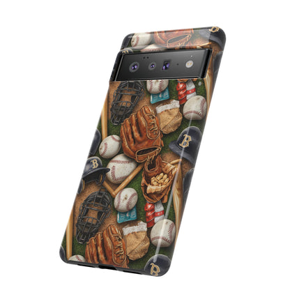 Baseball Gear Collage Phone Case – Vintage Baseball Equipment Sports Tough Case