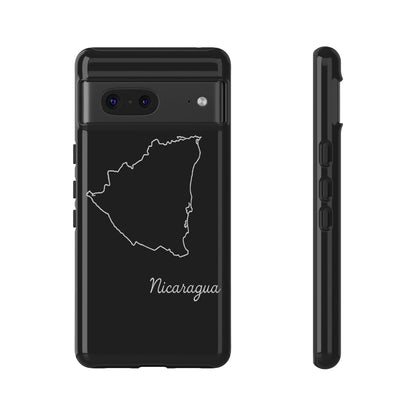 Nicaragua Outline Phone Case – Minimal Country Map Tough Case (iPhone, Samsung, Pixel)