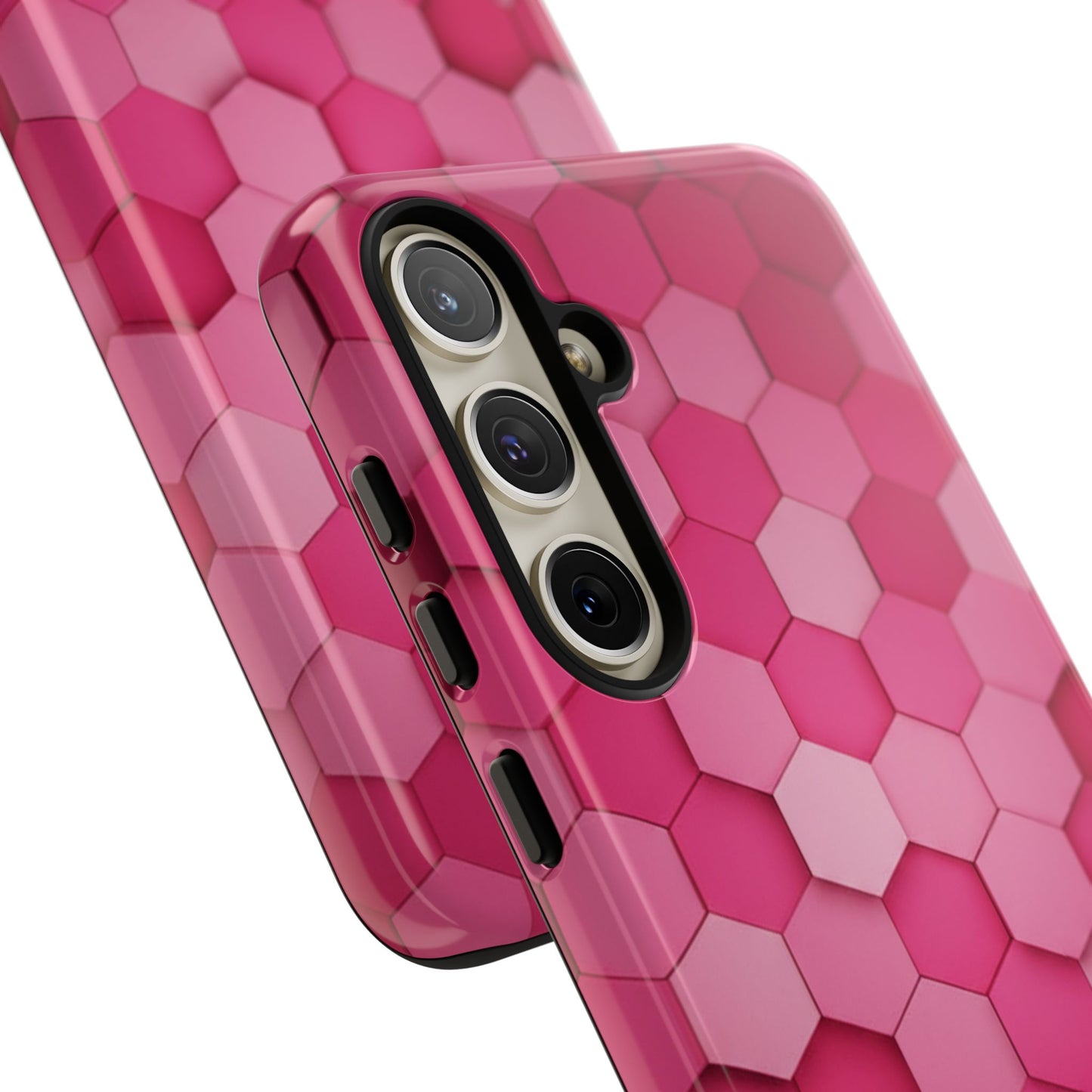 Hot Pink Hexagon Phone Case | Honeycomb Geometric Aesthetic | Cute Pink iPhone & Samsung Tough Protective Case
