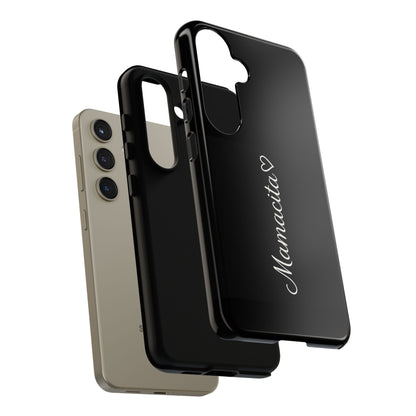 Mamacita Script Phone Case | Minimal Black Tough Case | Sleek Aesthetic Cover