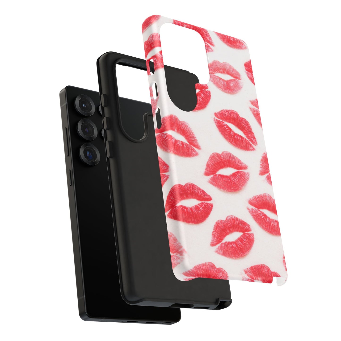 Red Lipstick Kiss Phone Case – Sexy Lip Print Pattern Tough Protective Cover