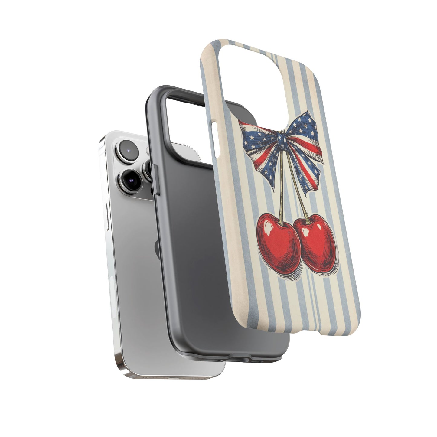 Patriotic Cherry Phone Case Americana Coquette Aesthetic iPhone Samsung