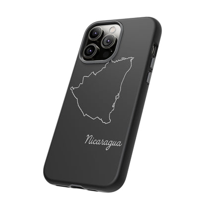 Nicaragua Outline Phone Case – Minimal Country Map Tough Case (iPhone, Samsung, Pixel)