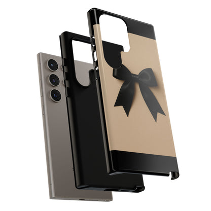 Black Bow Phone Case | Elegant Coquette Bow Design | Chic Neutral Tough Case for iPhone & Samsung